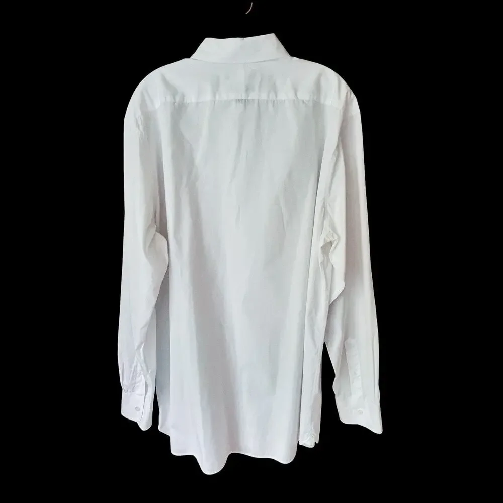 Banana Republic Men’s Slim Fit Tall White 100% Cotton Button Down Shirt Size XL